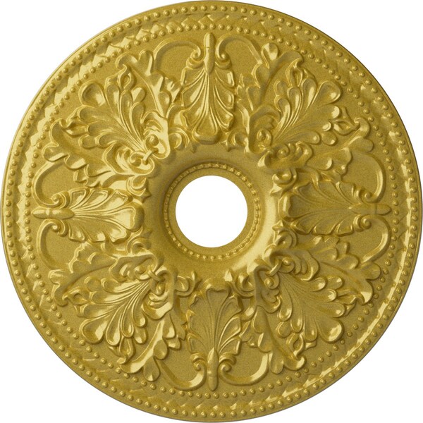 Ekena Millwork Ashley Ceiling Medallion (Fits Canopies up to 4 3/4"), 23 7/8"OD x 4"ID x 2 1/8"P, Rich Gold CM23ASRGS - main